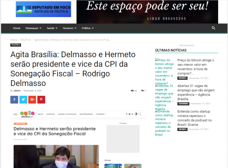 Deputado em Foco: Delmasso e Hermeto serão presidente e vice da CPI da Sonegação Fiscal – Rodrigo Delmasso