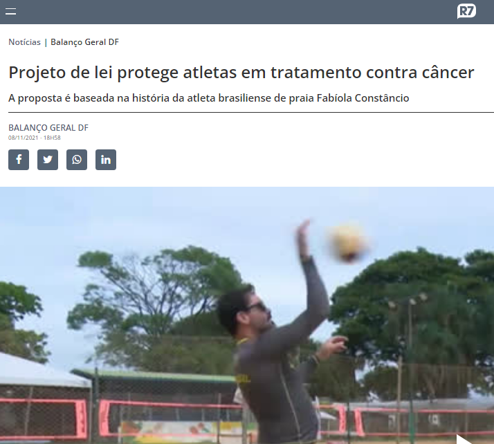 R7: Projeto de lei protege atletas em tratamento contra câncer