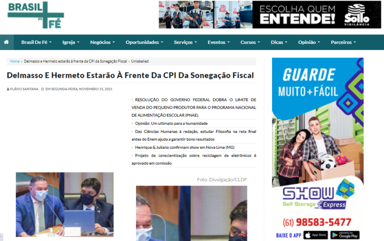 Brasil de Fé: Delmasso E Hermeto Estarão À Frente Da CPI Da Sonegação Fiscal