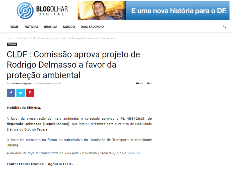 Blog Olhar Digital: Comissão aprova projeto de Rodrigo Delmasso a favor da proteção ambiental