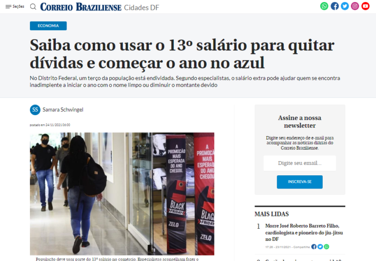 Correio Braziliense: Saiba como usar o 13º salário para quitar dívidas e começar o ano no azul