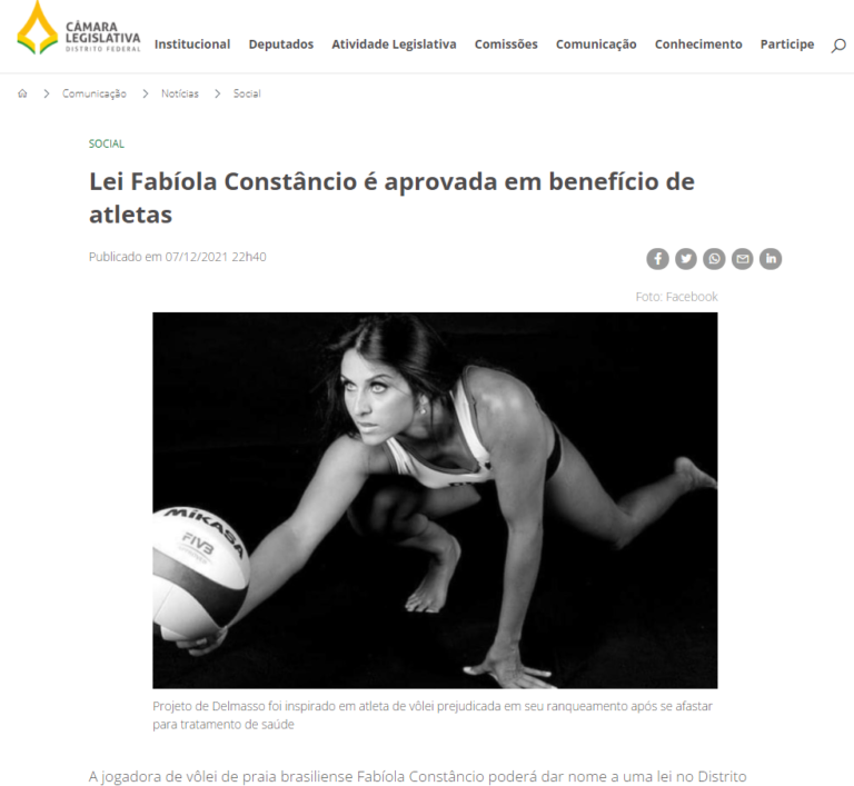 Agência CLDF: Lei Fabíola Constâncio é aprovada em benefício de atletas