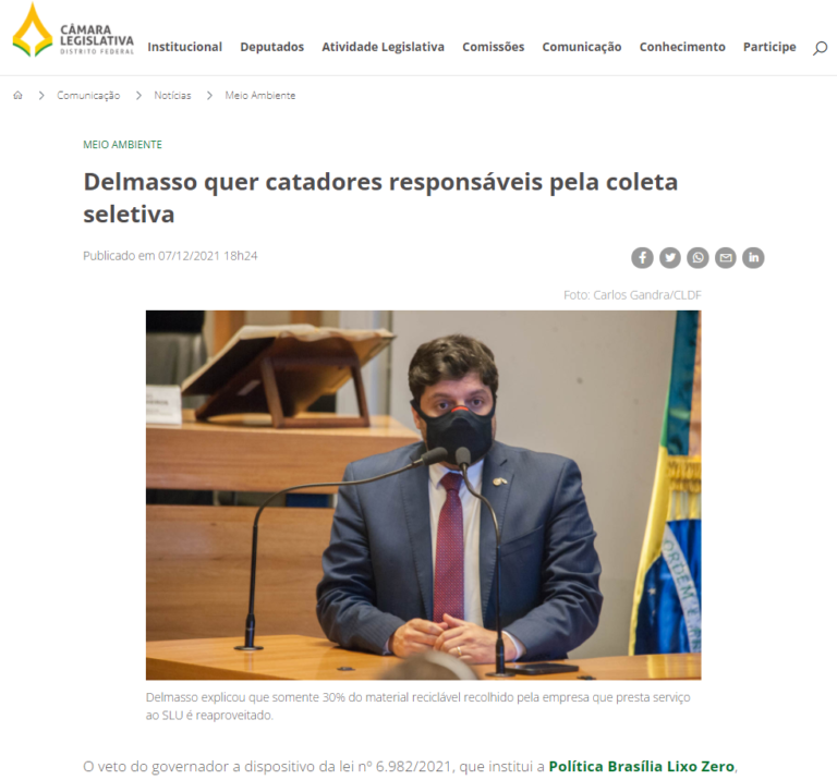 Agência CLDF: Delmasso quer catadores responsáveis pela coleta seletiva
