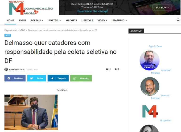 Grupo M4: Delmasso quer catadores com responsabilidade pela coleta seletiva no DF
