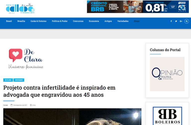 Portal do Callado: Projeto contra infertilidade é inspirado em advogada que engravidou aos 45 anos