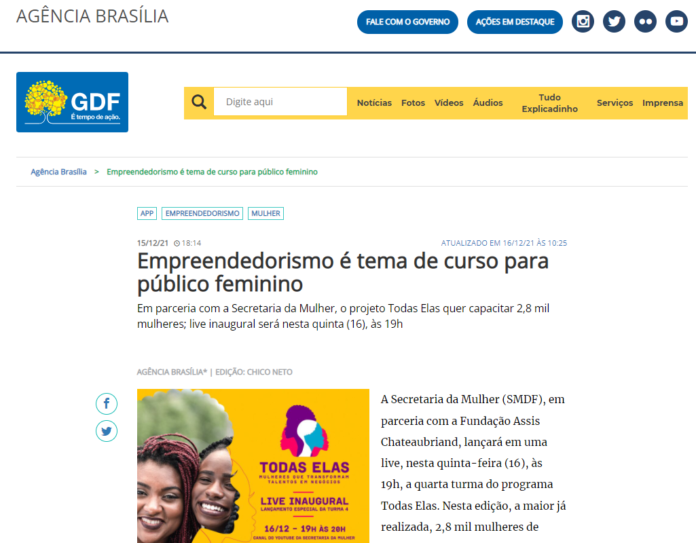 Agência Brasília: Empreendedorismo é tema de curso para público feminino