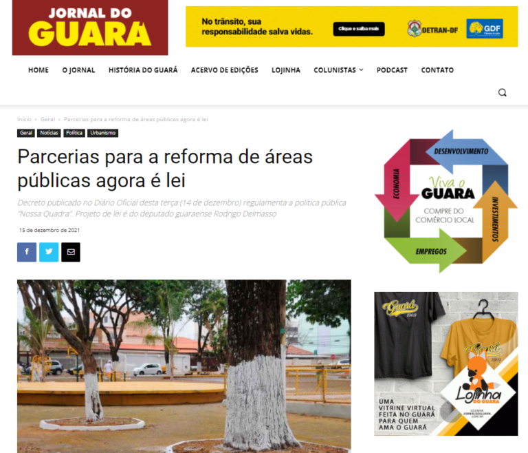 Jornal do Guará: Parcerias para a reforma de áreas públicas agora é lei