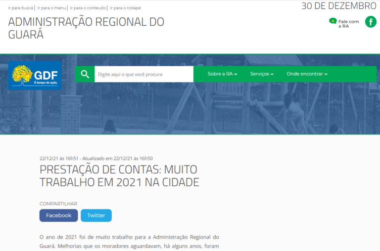 Administração do Guará: PRESTAÇÃO DE CONTAS: MUITO TRABALHO EM 2021 NA CIDADE