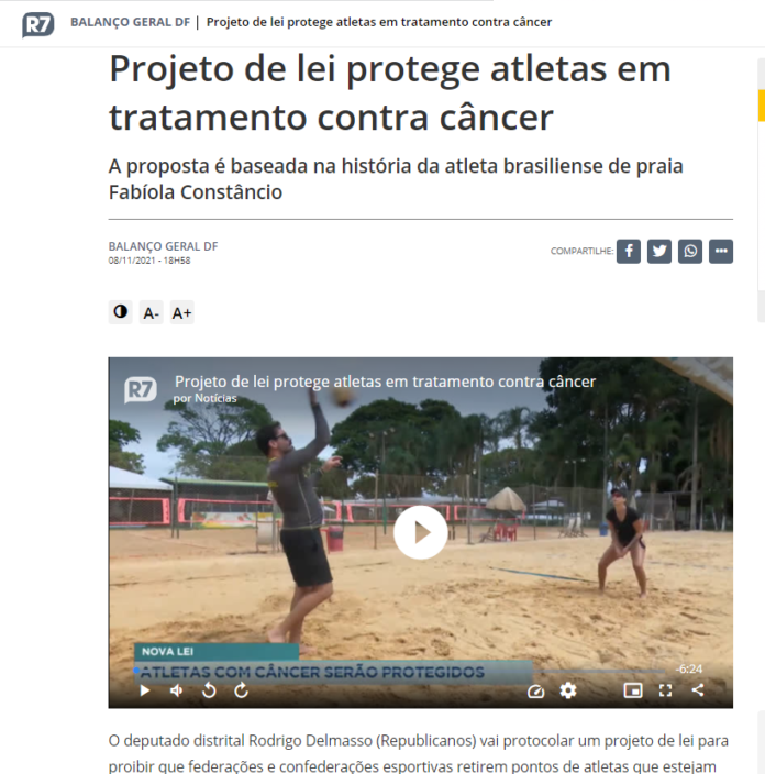 R7: Projeto de lei protege atletas em tratamento contra câncer