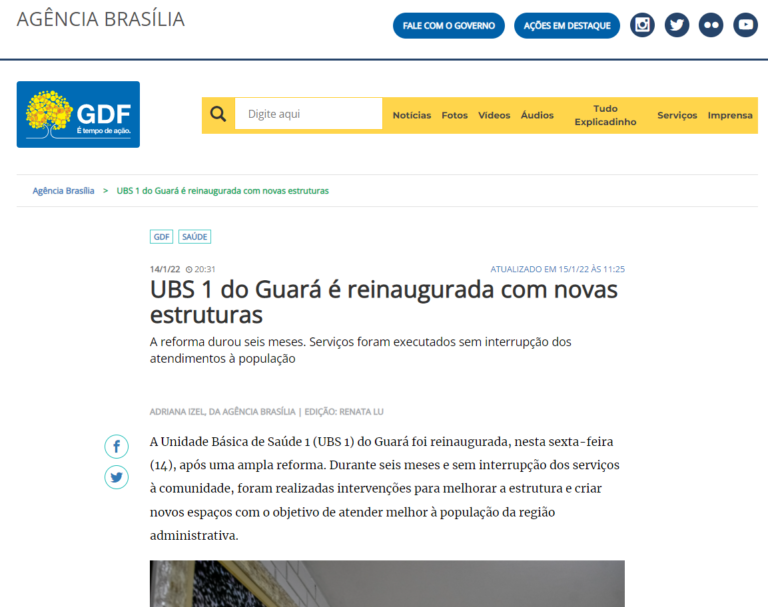 Agência Brasília: UBS 1 do Guará é reinaugurada com novas estruturas