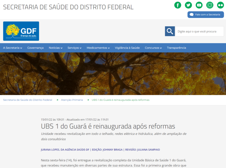 Secretaria de Saúde: UBS 1 do Guará é reinaugurada após reformas