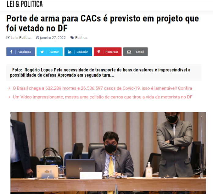 Lei & Política: Porte de arma para CACs é previsto em projeto que foi vetado no DF