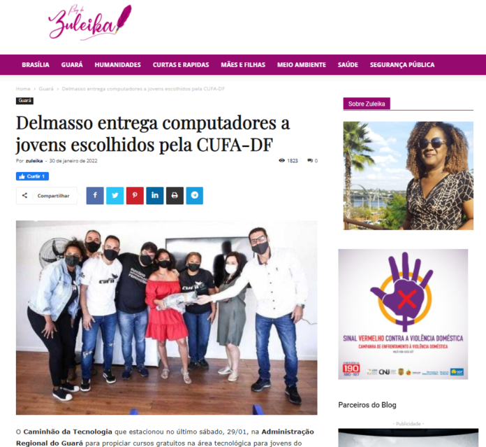 Blog Da Zuleika Delmasso Entrega Computadores A Jovens Escolhidos Pela CUFA DF Rodrigo Delmasso