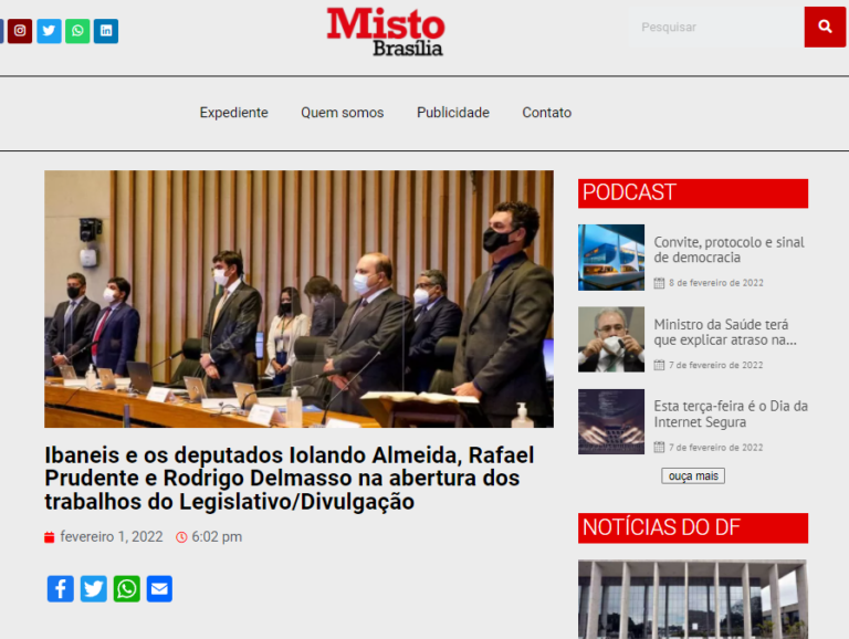 Misto Brasília: Ibaneis e os deputados Iolando Almeida, Rafael Prudente e Rodrigo Delmasso na abertura dos trabalhos do Legislativo/Divulgação