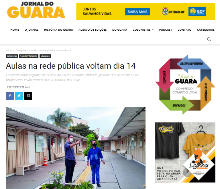 Jornal do Guará: Aulas na rede pública voltam dia 14