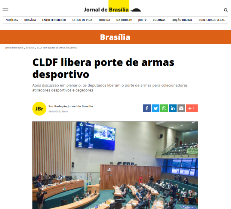 Jornal de Brasília: CLDF libera porte de armas desportivo