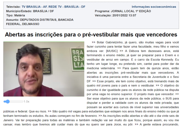 TV Brasília: Abertas as inscrições para o pré-vestibular mais que vencedores