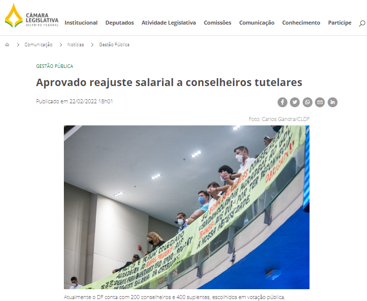 Agência CLDF: Aprovado reajuste salarial a conselheiros tutelares