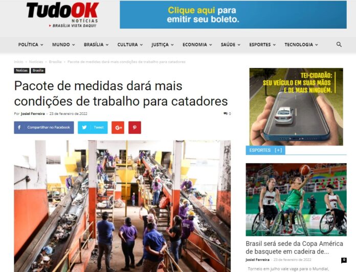 Tudo Ok Notícias: Pacote de medidas dará mais condições de trabalho para catadores