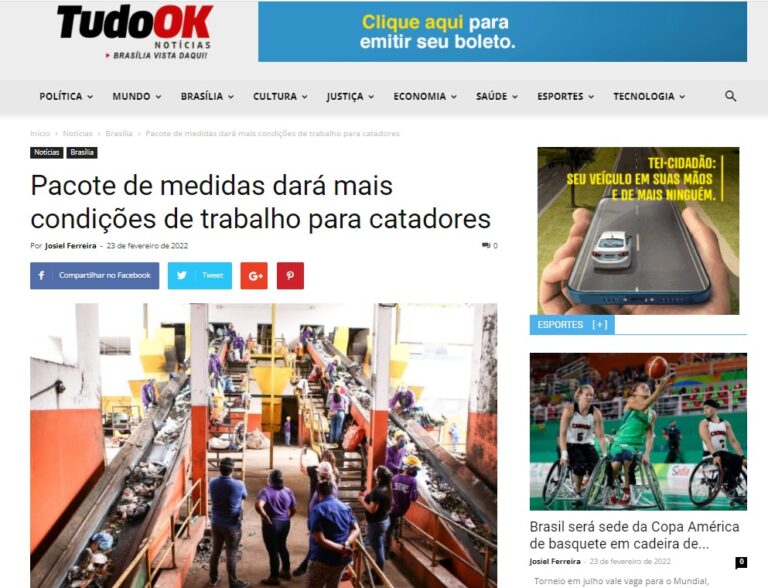 Tudo Ok Notícias: Pacote de medidas dará mais condições de trabalho para catadores