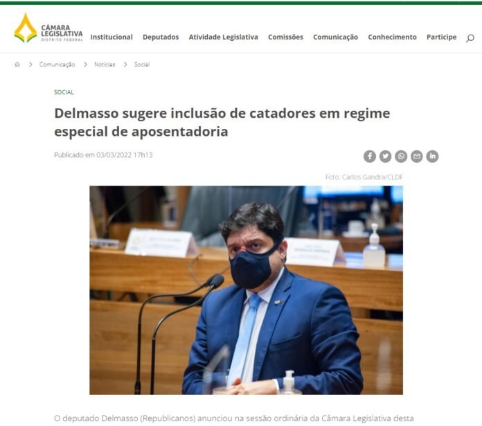 Agência CLDF: Delmasso sugere inclusão de catadores em regime especial de aposentadoria
