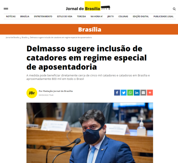 Jornal de Brasília: Delmasso sugere inclusão de catadores em regime especial de aposentadoria