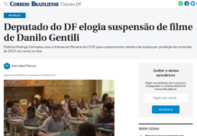 Correio Braziliense: Deputado do DF elogia suspensão de filme de Danilo Gentili Correio Braziliense: Deputado do DF elogia suspensão de filme de Danilo Gentili