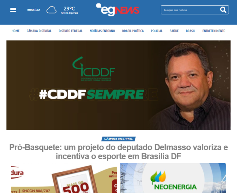 EG News: Pró-Basquete: um projeto do deputado Delmasso valoriza e incentiva o esporte em Brasília DF