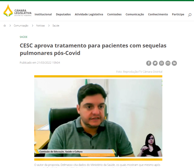 Agência CLDF: CESC aprova tratamento para pacientes com sequelas pulmonares pós-Covid