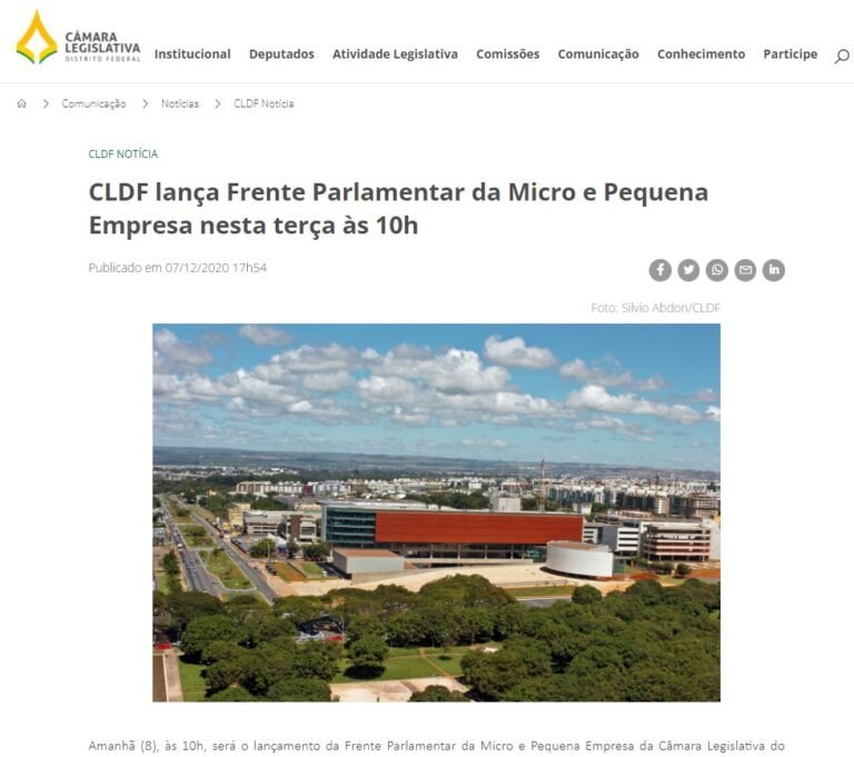 Agência CLDF: CLDF lança Frente Parlamentar da Micro e Pequena Empresa nesta terça às 10h