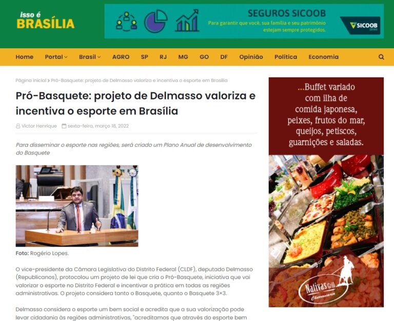 Isso é Brasília: Pró-Basquete: projeto de Delmasso valoriza e incentiva o esporte em Brasília