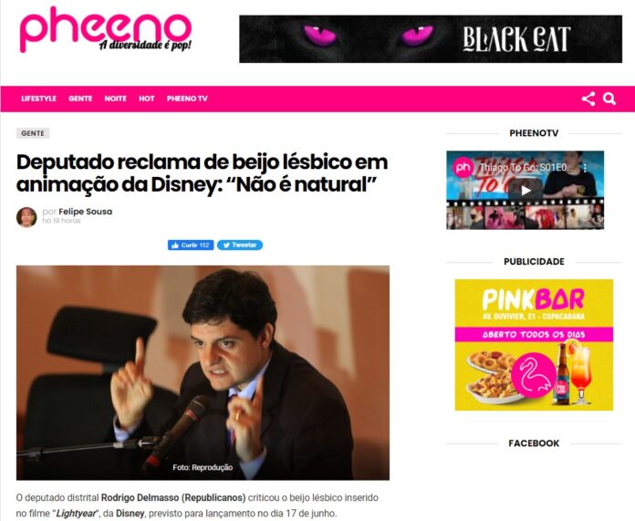 Pheeno: Deputado reclama de beijo lésbico em animação da Disney: “Não é natural”