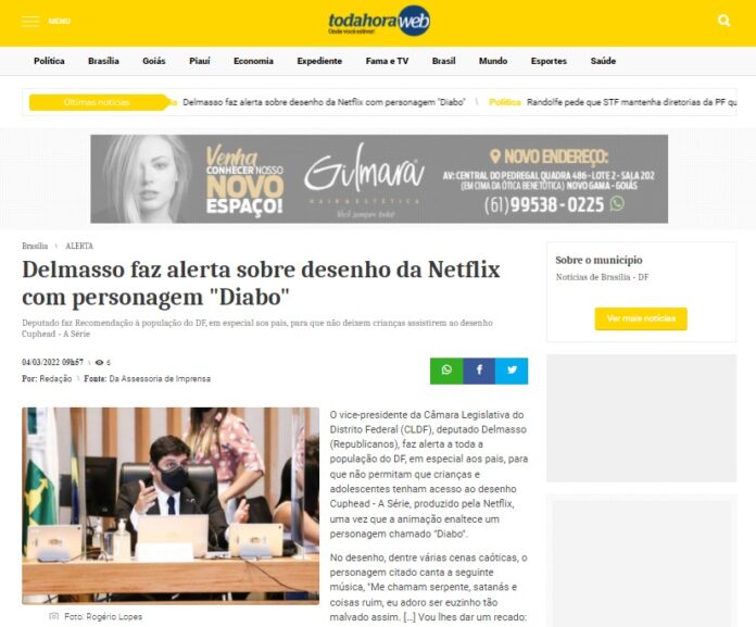 Toda Hora Web: Delmasso faz alerta sobre desenho da Netflix com personagem "Diabo"