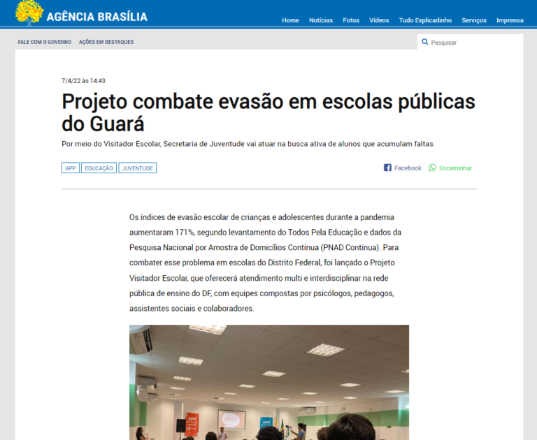 Agência Brasília: Projeto combate evasão em escolas públicas do Guará