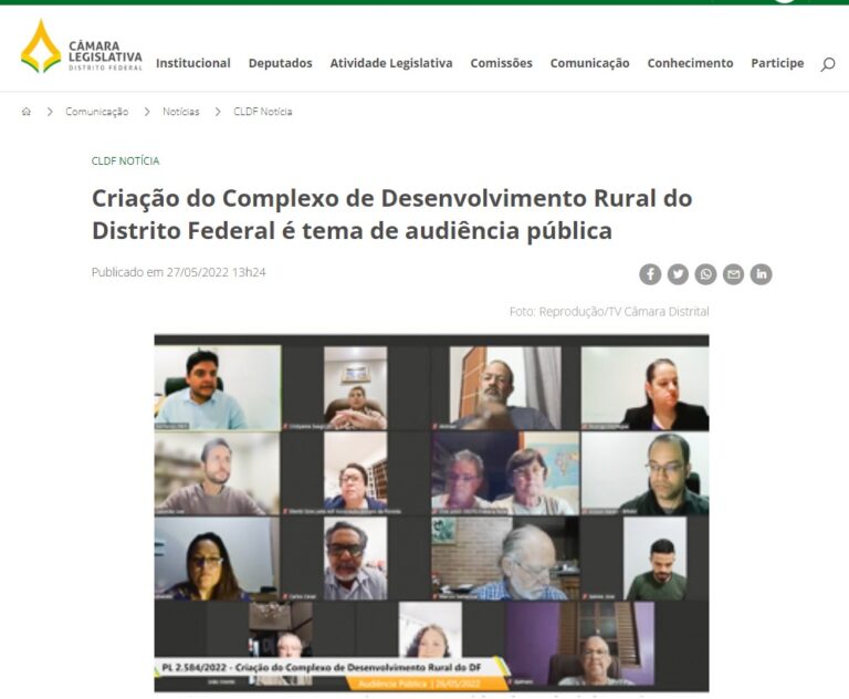 Agência CLDF: Criação do Complexo de Desenvolvimento Rural do Distrito Federal é tema de audiência pública