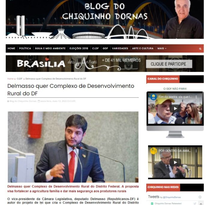 Blog do Chiquinho Dornas: Delmasso quer Complexo de Desenvolvimento Rural do DF