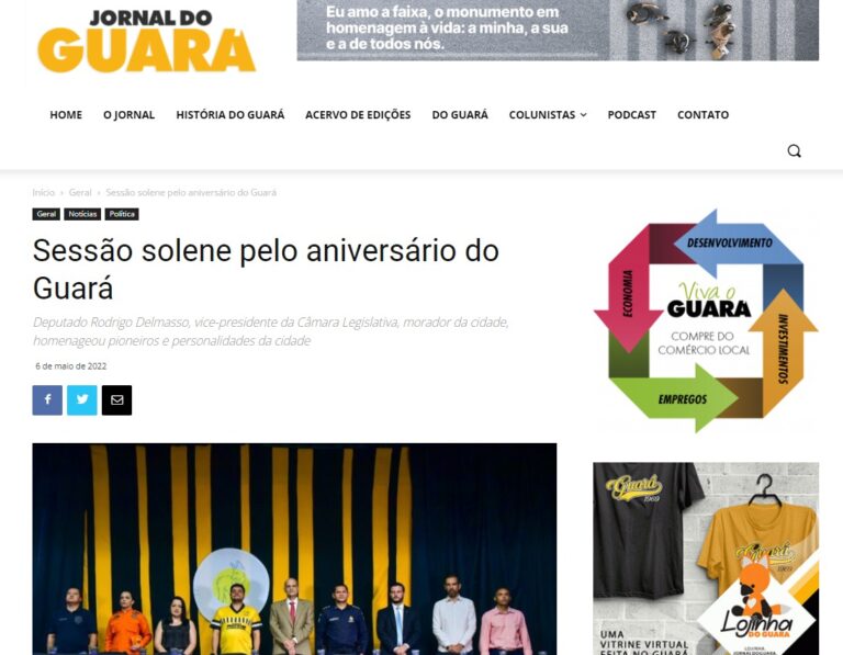 Jornal do Guará: Sessão solene pelo aniversário do Guará
