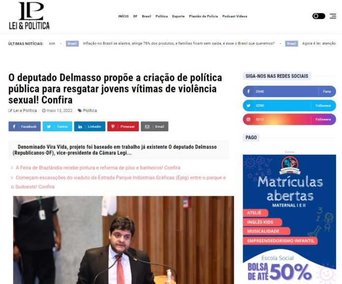 Lei & Política: O deputado Delmasso propõe a criação de política pública para resgatar jovens vítimas de violência sexual! Confira