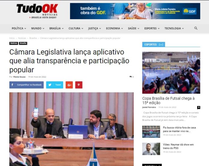 Tudo Ok Notícias: Câmara Legislativa lança aplicativo que alia transparência e participação popular