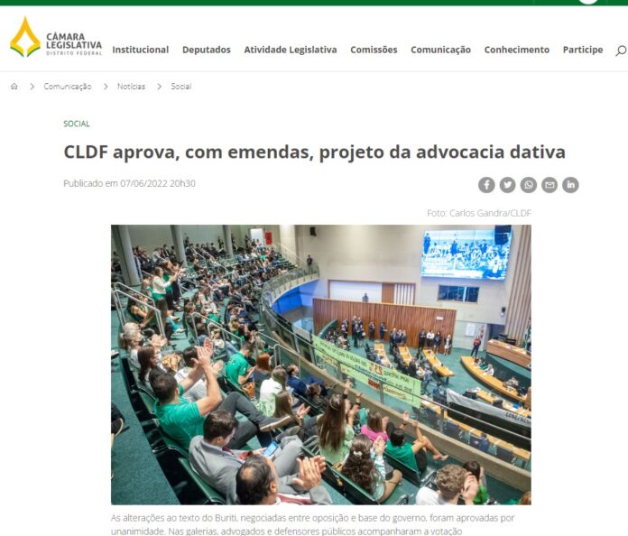 Agência CLDF: CLDF aprova, com emendas, projeto da advocacia dativa