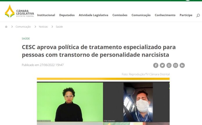 Agência CLDF: CESC aprova política de tratamento especializado para pessoas com transtorno de personalidade narcisista