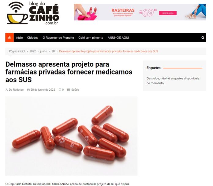 Blog do Cafezinho: Delmasso apresenta projeto para farmácias privadas fornecer medicamos aos SUS