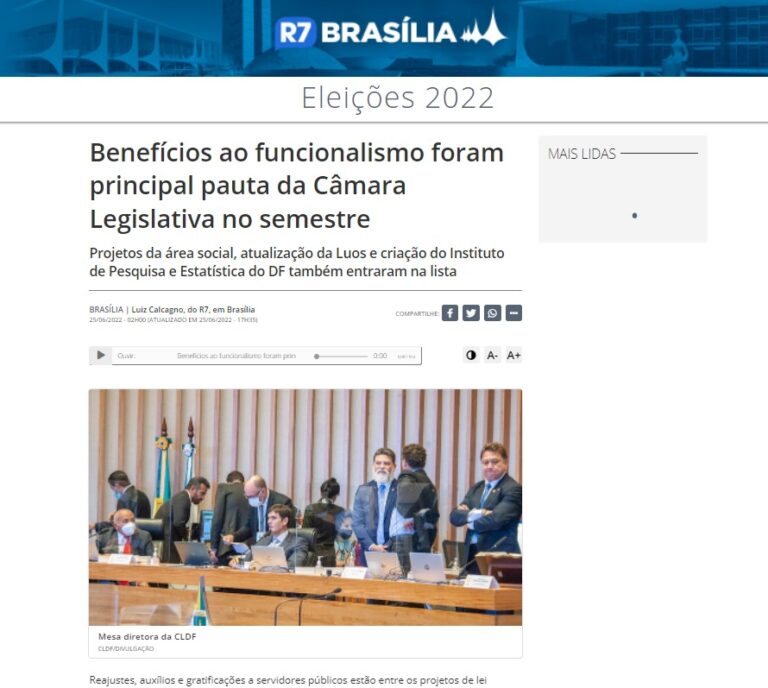 R7 Brasília: Benefícios ao funcionalismo foram principal pauta da Câmara Legislativa no semestre