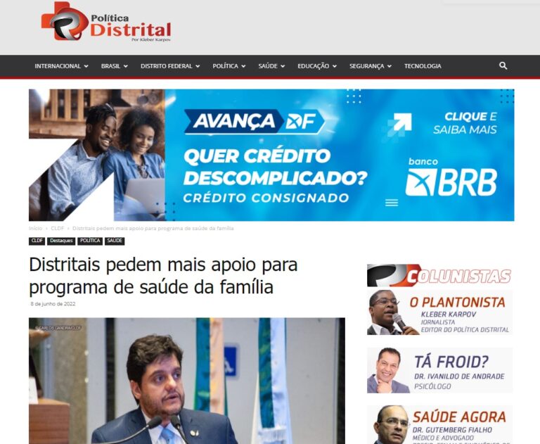 Política Distrital: Distritais pedem mais apoio para programa de saúde da família