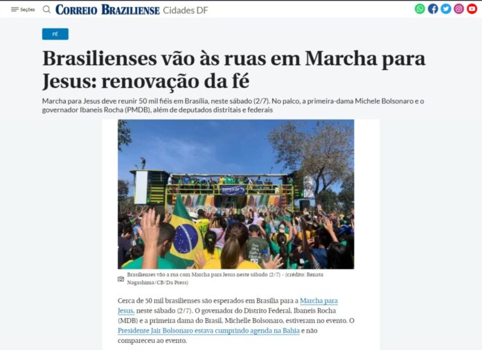 Correio Braziliense: Brasilienses vão às ruas em Marcha para Jesus: renovação da fé