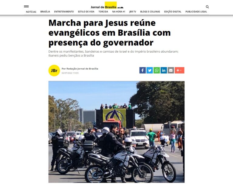 Jornal de Brasília: Marcha para Jesus reúne evangélicos em Brasília com presença do governador
