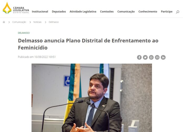 Agência CLDF: Delmasso anuncia Plano Distrital de Enfrentamento ao Feminicídio