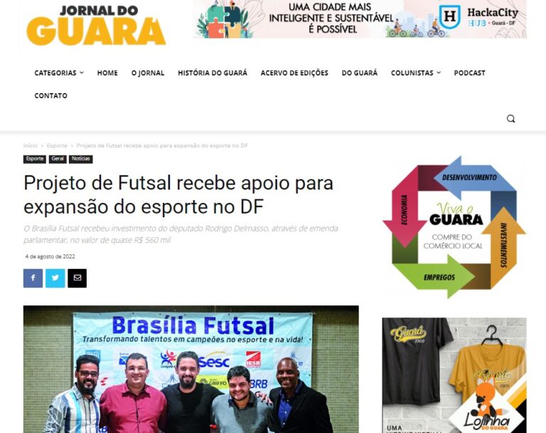 Jornal do Guará: Projeto de Futsal recebe apoio para expansão do esporte no DF