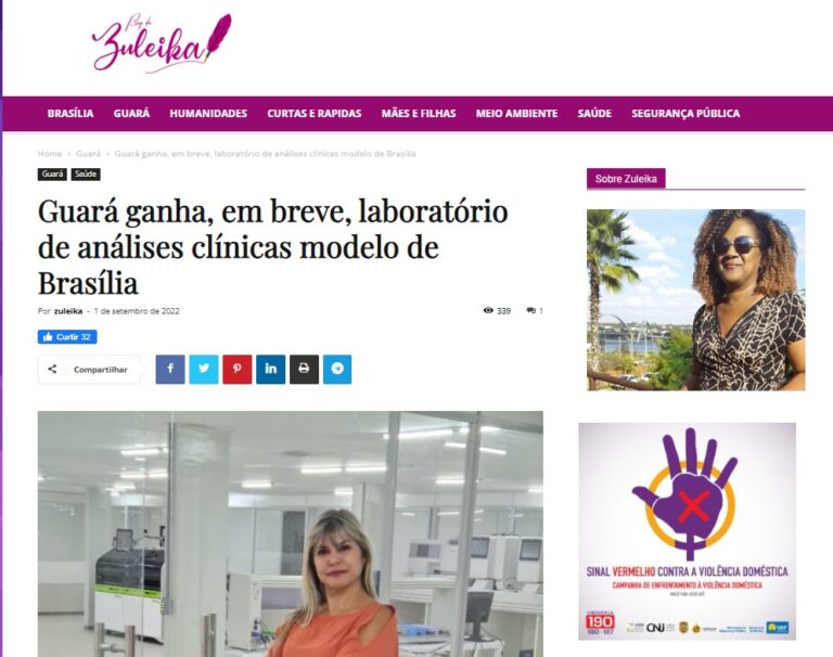 Blog da Zuleika: Guará ganha, em breve, laboratório de análises clínicas modelo de Brasília
