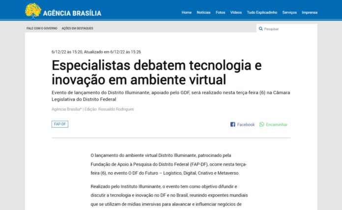 Agência Brasília: Especialistas debatem tecnologia e inovação em ambiente virtual